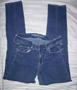 American Eagle Outfitters Women’s Dark Blue Skinny Jeans Size 10 Regular